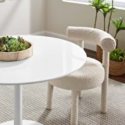 Round wood top dining table in white by Modway additional picture 2
