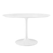 Round wood top dining table in white by Modway additional picture 4