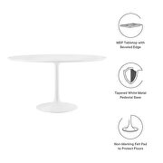 Round wood top dining table in white by Modway additional picture 7