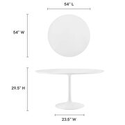 Round wood top dining table in white by Modway additional picture 8