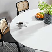 Round wood top dining table in white by Modway additional picture 2