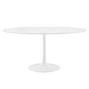 Round wood top dining table in white additional photo 3 of 3