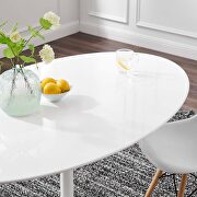 Oval wood top dining table in white additional photo 2 of 4