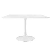 Square wood top dining table in white by Modway additional picture 3