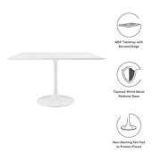 Square wood top dining table in white by Modway additional picture 7