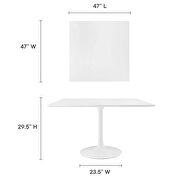 Square wood top dining table in white by Modway additional picture 8