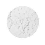 Round artificial marble dining table in white by Modway additional picture 5