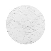Round artificial marble dining table in white additional photo 5 of 7