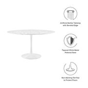 Round artificial marble dining table in white by Modway additional picture 8