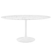 Round artificial marble dining table in white by Modway additional picture 4
