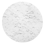 Round artificial marble dining table in white by Modway additional picture 5