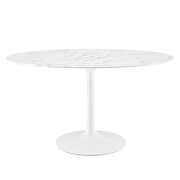 Oval artificial marble dining table in white by Modway additional picture 3