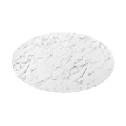 Oval artificial marble dining table in white by Modway additional picture 5
