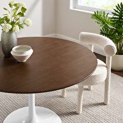 Round dining table in walnut by Modway additional picture 2