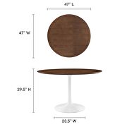 Round dining table in walnut by Modway additional picture 8