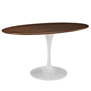 Oval dining table in walnut by Modway additional picture 3