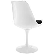 Dining fabric side white chair w black cushion additional photo 4 of 3