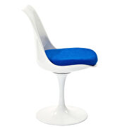 Dining white side chair w blue seating cushion additional photo 5 of 4