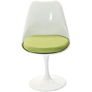 White dining side chair w green cushion additional photo 3 of 5