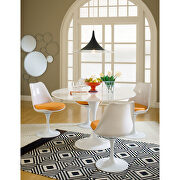 White dining side chair w orange cushion additional photo 2 of 5