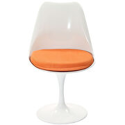 White dining side chair w orange cushion additional photo 3 of 5