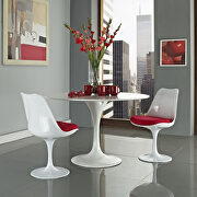 Red cushion white dining chair additional photo 2 of 6