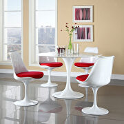 Red cushion white dining chair additional photo 3 of 6