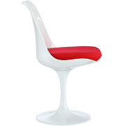 Red cushion white dining chair additional photo 5 of 6