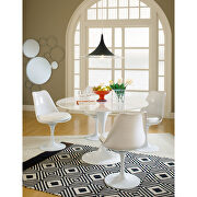 Dining fabric side chair in white/white additional photo 3 of 5