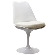 Dining fabric side chair in white/white by Modway additional picture 6