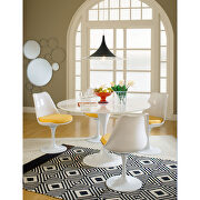 Yellow cushion white side dining chair additional photo 2 of 4