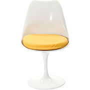 Yellow cushion white side dining chair additional photo 3 of 4