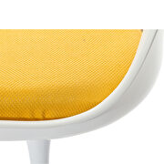 Yellow cushion white side dining chair additional photo 4 of 4
