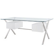 Glass top contemporary computer / office desk by Modway additional picture 2