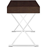 Walnut top / chrome base & legs contemporary office desk by Modway additional picture 3