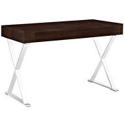 Walnut top / chrome base & legs contemporary office desk by Modway additional picture 4