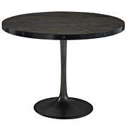 Round wood top dining table in black by Modway additional picture 4