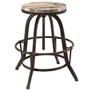 Wood top bar stool in brown by Modway additional picture 3