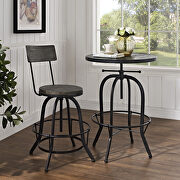 Wood bar stool in black additional photo 2 of 3