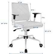 Vinyl office chair in white by Modway additional picture 2