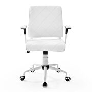Vinyl office chair in white by Modway additional picture 7