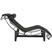 Leisure black leather chaise lounge additional photo 3 of 4