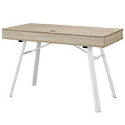 Oak / white office desk in contemporary style additional photo 3 of 5