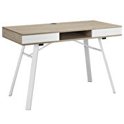 Oak / white office desk in contemporary style additional photo 4 of 5