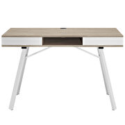 Oak / white office desk in contemporary style additional photo 5 of 5