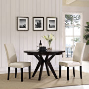 Dining upholstered fabric side chair in beige additional photo 2 of 5