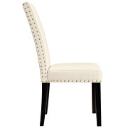 Dining upholstered fabric side chair in beige additional photo 5 of 5