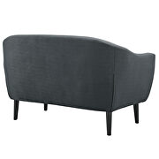 Upholstered fabric loveseat in gray additional photo 2 of 4