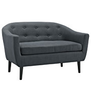 Upholstered fabric loveseat in gray additional photo 3 of 4
