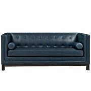 Bonded leather sofa in blue additional photo 2 of 3